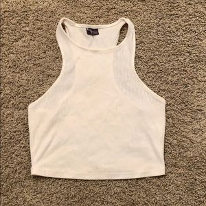 Off white ribbed crop top